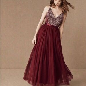 BHLDN Avery spaghetti strap beaded tulle dress. Size 2 New with tags